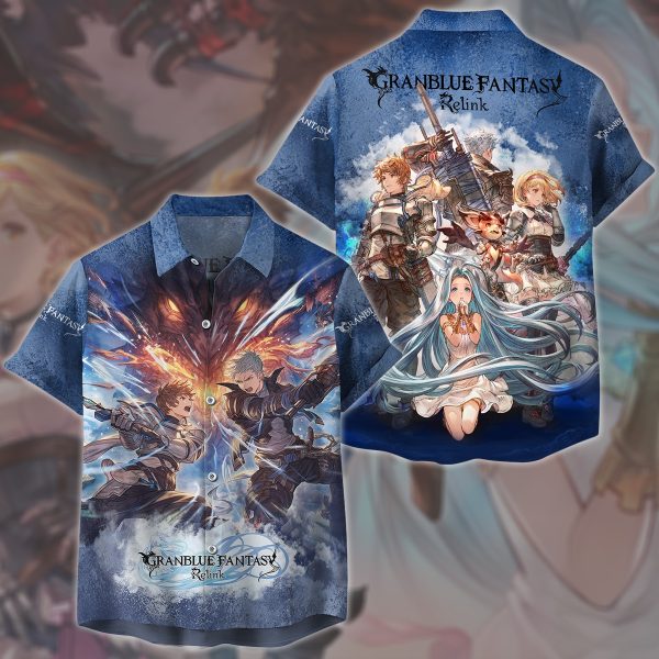 Granblue Fantasy: Relink Video Game All Over Printed T-shirt Tank Top Zip Hoodie Pullover Hoodie Hawaiian Shirt Beach Shorts Joggers Hawaiian Shirt S