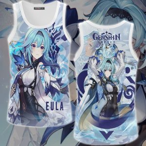 Genshin Impact Eula Video Game All Over Printed T-shirt Tank Top Zip Hoodie Pullover Hoodie Hawaiian Shirt Beach Shorts Joggers Tank Top S 