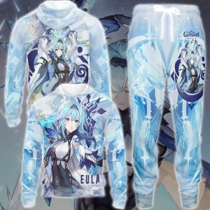 Genshin Impact Eula Video Game All Over Printed T-shirt Tank Top Zip Hoodie Pullover Hoodie Hawaiian Shirt Beach Shorts Joggers   