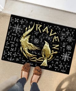 Viking Doormat Raven Gold Huginn and Muninn 2