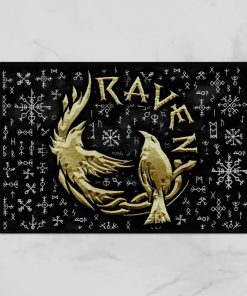 Viking Doormat Raven Gold Huginn and Muninn 3