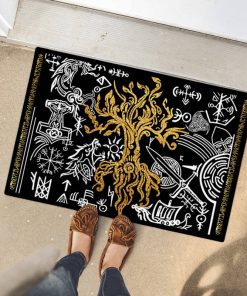 Viking Doormat Tree Of Life Gold Yggdrasil 2