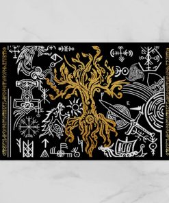 Viking Doormat Tree Of Life Gold Yggdrasil 3