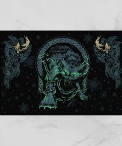 Viking Doormat Fenrir Norse Wolf And Ravens 3