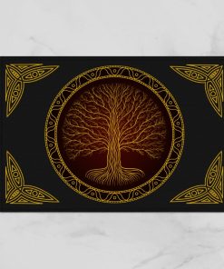 Viking Doormat Yggdrasil Norse Tree At Night 3