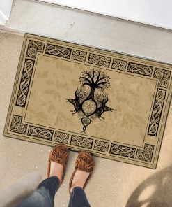 Viking Doormat Black Raven And Yggdrasil Tree Celtic 2