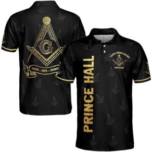 Freemason Polo Shirt Personalized Prince Hall Faith Hope Charity 2