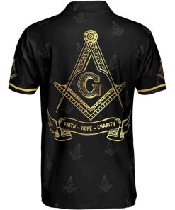 Freemason Polo Shirt Personalized Prince Hall Faith Hope Charity Back