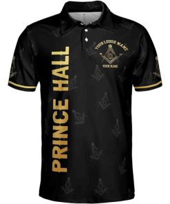 Freemason Polo Shirt Personalized Prince Hall Faith Hope Charity Front