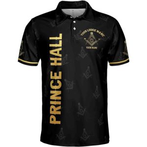 Freemason Polo Shirt Personalized Prince Hall Faith Hope Charity Front
