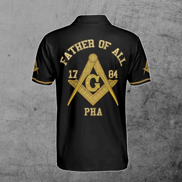 Freemason Polo Shirt Personalized Free And Accepted Masons Father Of All Back