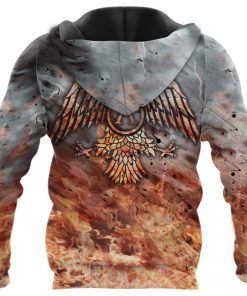 Spartan Hoodie Warrior Two-Headed Eagle Symbol Back