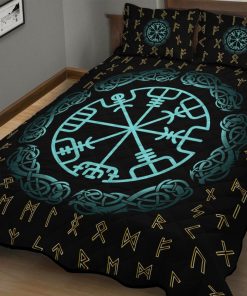 Viking Quilt Bedding Set Vegvisir Symbol Rune 1