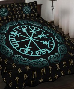 Viking Quilt Bedding Set Vegvisir Symbol Rune 2