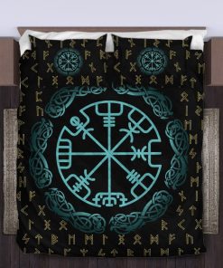 Viking Quilt Bedding Set Vegvisir Symbol Rune 3