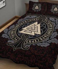 Viking Quilt Bedding Set Ship Valknut Rune Art 1