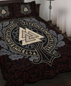 Viking Quilt Bedding Set Ship Valknut Rune Art 2