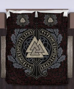 Viking Quilt Bedding Set Ship Valknut Rune Art 3