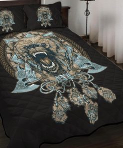 Viking Quilt Bedding Set Old Norse Dream Catcher Wolf 2