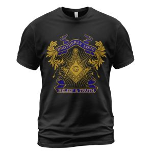 Freemason T-shirt Brotherly Love Relief & Truth Black