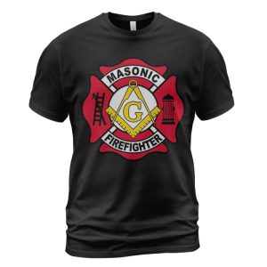 Freemason T-shirt Masonic Firefighter Symbol Black