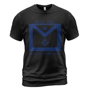 Freemason T-shirt Real Men Wear Aprons Black