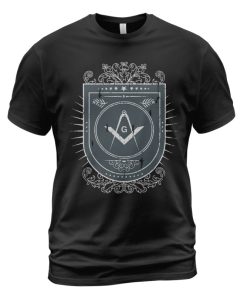 Freemason T-shirt Vintage Symbol Shield Black