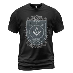 Freemason T-shirt Vintage Symbol Shield Black