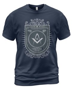 Freemason T-shirt Vintage Symbol Shield Navy