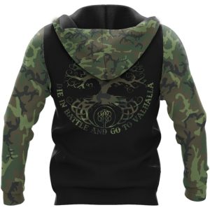 Viking Hoodie Die In Battle And Go To Valhalla Back