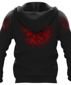 Viking Hoodie Norse Raven Vegvisir In Fire Back