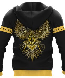 Freemson Hoodie Eagle Mason Symbol Gold Back