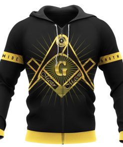 Freemson Hoodie Eagle Mason Symbol Gold Zip