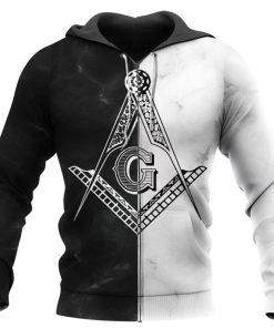 Freemason Hoodie 2B1 ASK1 Black-White Zip