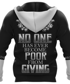 Freemason Hoodie No One Has Ever Become Poor From Giving Back