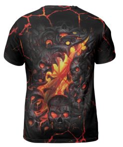 Viking T-shirt Flaming Occult Skull Valknut Back