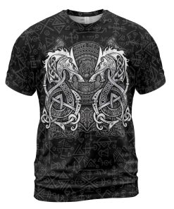 Viking T-shirt Fenrir Raven Hammer