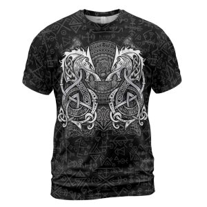 Viking T-shirt Fenrir Raven Hammer