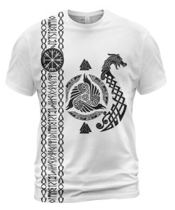 Viking T-shirt Norse Wolf Raven Ship Rune