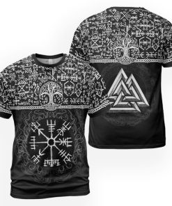 Viking T-shirt Runic Vegvisir And Rune Symbol 2