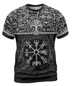 Viking T-shirt Runic Vegvisir And Rune Symbol