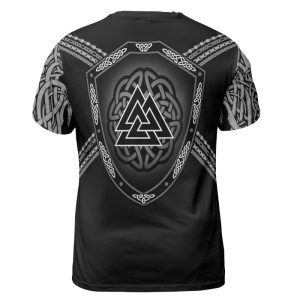 Viking T-shirt The Binding of Fenrir And Valknut Shield Back