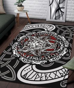 Viking Area Rug Fenrir Wolf Rune Celtic 1