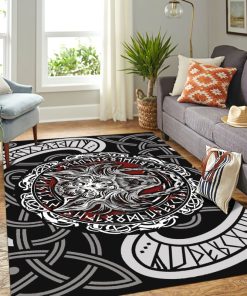 Viking Area Rug Fenrir Wolf Rune Celtic 3