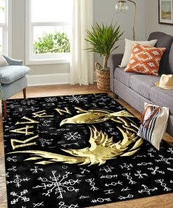 Viking Area Rug Raven Gold Huginn and Muninn 3