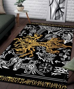 Viking Area Rug Tree Of Life Gold Yggdrasil 1