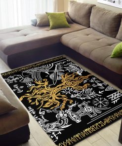 Viking Area Rug Tree Of Life Gold Yggdrasil 2