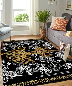 Viking Area Rug Tree Of Life Gold Yggdrasil 3