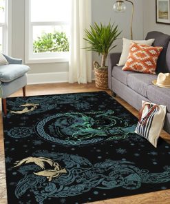 Viking Area Rug Fenrir Norse Wolf And Ravens 3