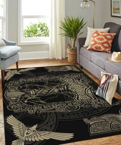 Viking Area Rug Raven Ship Thunder Hammer 3